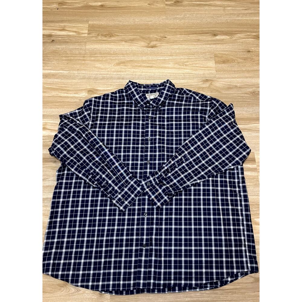 Duluth Trading Company Navy Wrinkle Fighter Buttondown Dress Shirt 3XL